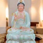 Tượng Phật Bà Quan Âm Áo Rủ Xanh Ngọc đẹp QA-006