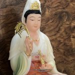 Tượng Quan Âm vẽ gấm bằng bột đá cao cấp