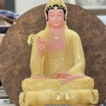 Tượng Quan Âm Thạch Anh đẹp Áo Rủ Dát Vàng Cao Cấp